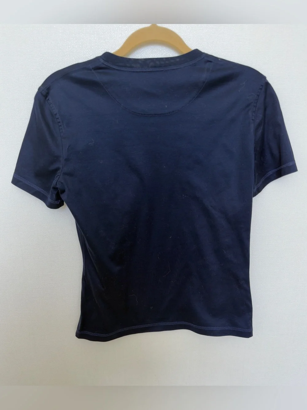 Hermes Women's Navy Blue & White  Short Sleeve TShirt Top Size 38 ( US 4 )